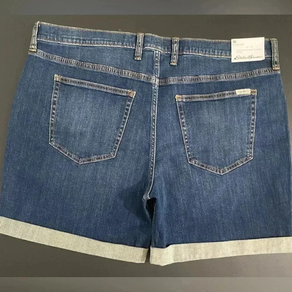New Eddie Bauer Boyfriend Jean Shorts Plus Size Stretch - Picture 3 of 11